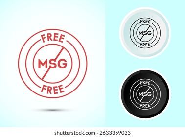 MSG free icon design illustration, Msg label sign symbol in color black and white
