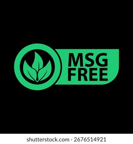MSG-freies Symbol einzeln auf schwarzem Hintergrund