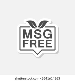 MSG free icon sticker isolated on gray background