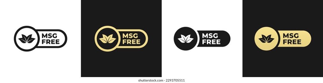 MSG Free Label or MSG Free Icon Vector Isolated in Flat Style. Best MSG Free Label for packaging design element. MSG Free icon vector for product packaging design element.