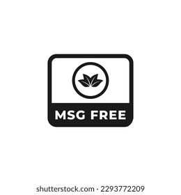 MSG Free Label or MSG Free Mark Vector Isolated in Flat Style. Best MSG Free Label for packaging design element. MSG Free mark vector for product packaging design element.