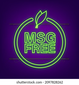 Msg Free Label. Vector Neon Logo. Vector Neon Icon.