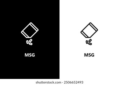 Msg sign or symbol. Msg package stamp or label. Organic food and cosmetics products. Vector icon