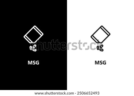 Msg sign or symbol. Msg package stamp or label. Organic food and cosmetics products. Vector icon