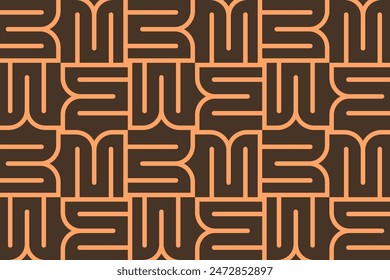 M-shaped continuous line pattern 
brown