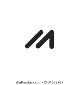 Logo de la línea en forma de M con fondo en blanco