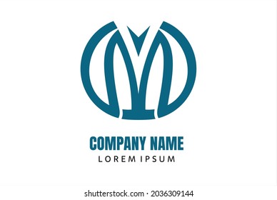 M-Shaped Monogram Logo with Arrows Split from Above for Commercial Use