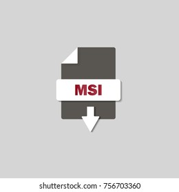 MSI download icon on background. MSI button .