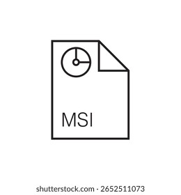 ícone de extensão de arquivo msi outline traçado editável eps 