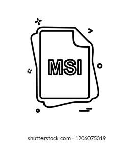 MSI file type icon design vector