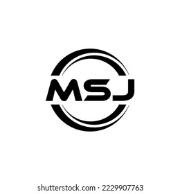 MSJ letter logo design in illustration. Vector logo, calligraphy designs for logo, Poster, Invitation, etc.