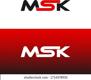 Msk Letter Logo Msk Letter Logo Stock Vector Royalty Free