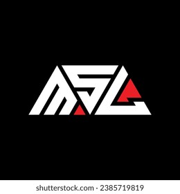 MSL triangle letter logo design with triangle shape. MSL triangle logo design monogram. MSL triangle vector logo template with red color. MSL triangular logo Simple, Elegant, and Luxurious design.