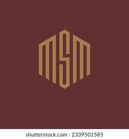 MSM letters polygon shape logo