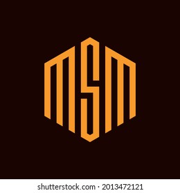 MSM Logo Letters in Polygon Shape