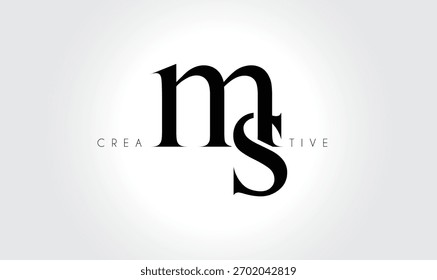 MSms Elegant Serif Monogram Logo - Luxuriöses typografisches Kleinbuchstaben-Zeichen für modernes Branding