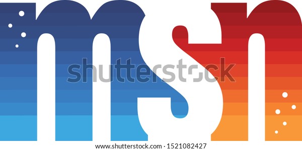 Msn Colorful Initial Letter Sign Logo Stock Vector Royalty Free