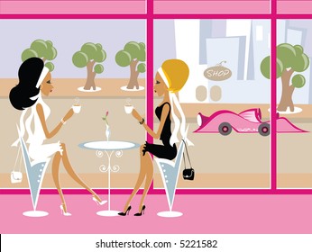 Mss Boo having coffee with a friend
