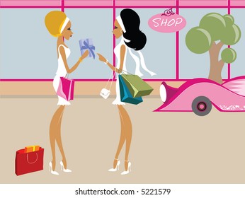 Mss Boo shopping with a girlfriend