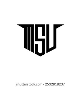 MSU letter logo design with white background in illustrator, vector logo modern alphabet font overlap style, calligraphy designs for logo, Poster, Invitation, etc.