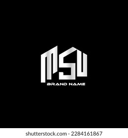 MSU Monogram Logo Design Vector