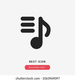 Msuic playlist sign icon vector , web symbol vector illustration for web and mobil app isolated on grey background