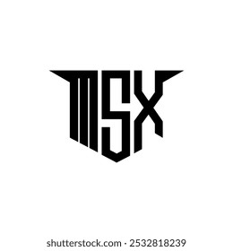 Projeto de logotipo de letra MSX com fundo branco no ilustrador, logotipo vetorial estilo de sobreposição de fonte alfabeto moderno, projetos de caligrafia para logotipo, cartaz, convite, etc.