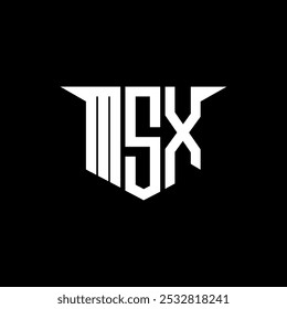 Diseño de logotipo de letra MSX con fondo blanco en ilustrador, estilo de superposición de fuente de alfabeto moderno de logotipo de Vector, diseños de caligrafía para logotipo, póster, invitación, etc.