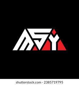 MSY triangle letter logo design with triangle shape. MSY triangle logo design monogram. MSY triangle vector logo template with red color. MSY triangular logo Simple, Elegant, and Luxurious design.