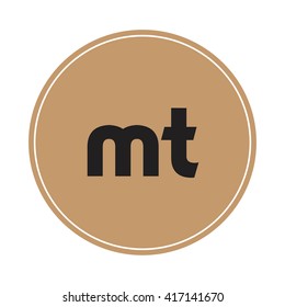 mt brown letters ,abstract background logo, design identity in circle, alphabet letter