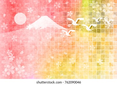 Mt. Fuji cherry blossom background