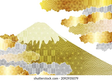 Mt. Fuji Cloud Japanese Pattern Background 