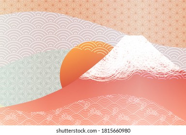 Patrón japonés Fuji fondo de tarjeta de Año Nuevo