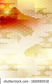 Mt. Fuji Japanese pattern New Year's card background