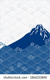 Mt. Fuji Japanese pattern New Year's card background