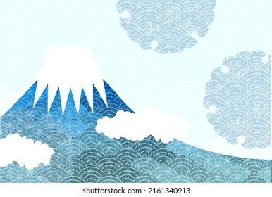Fondo de onda de patrón japonés de Mt. Fuji