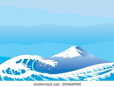 Mt. Fuji Japanese style background material
