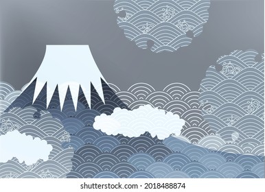 Mt. Fuji mourning Japanese pattern background 