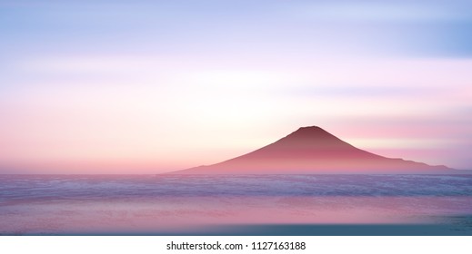 Mt. Fuji Ocean scenery background