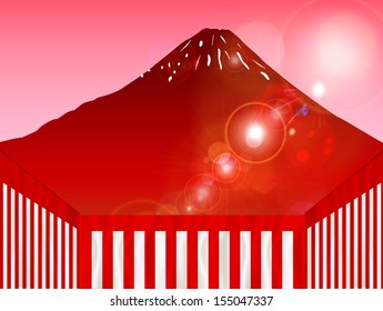 Mt Fuji red sunrise
