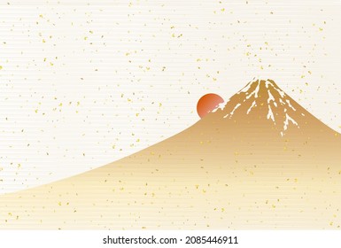 Mt. Fuji sunrise Japanese pattern background 