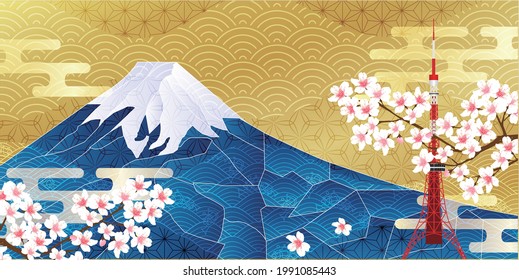 Mt. Fuji Tokyo 2020 background 