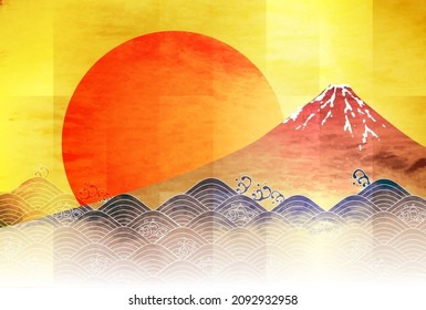 Mt. Fuji ondea el fondo del patrón japonés 
