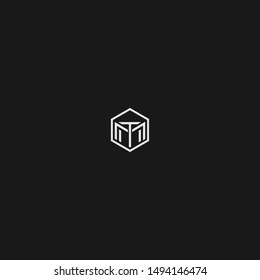 MT heaxagon cubical minimal logo vector