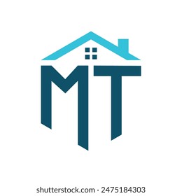 MT House Logo Design Template. Letter MT Logo for Real Estate, Construction or any House Related Business