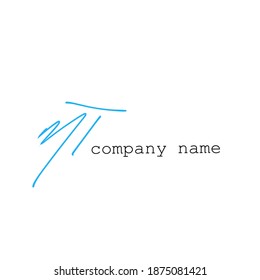 MT initial beauty monogram and elegant logo design