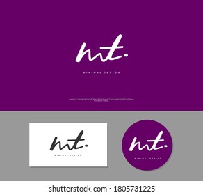 MT Escritura manual inicial o logotipo manuscrito para la identidad. Logo con firma y estilo dibujado a mano.