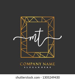 MT Initial Handwriting logo template vector