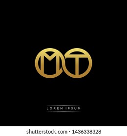 MT initial letter linked circle capital monogram logo modern template