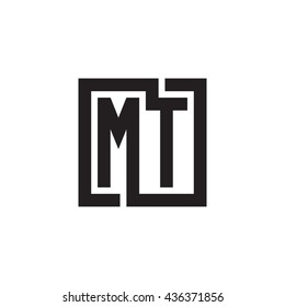 MT initial letters looping linked square monogram logo